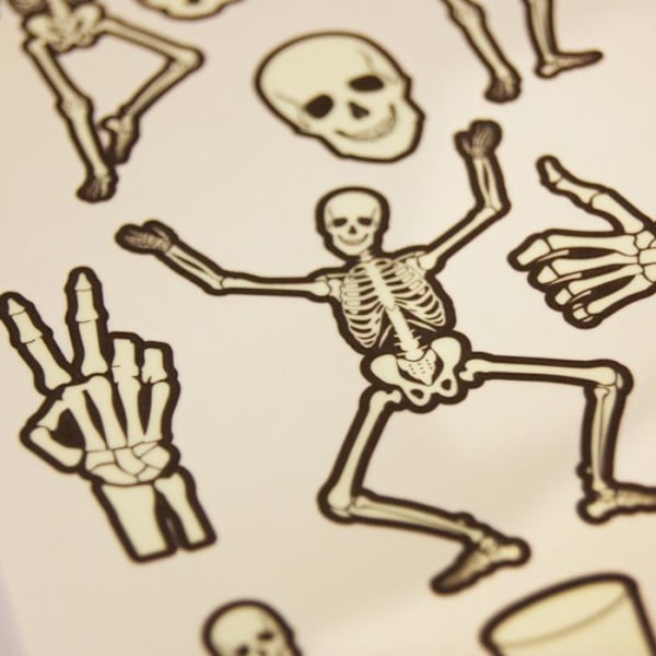 Tillfälliga tatueringar - Halloween skelett Flerfärgad