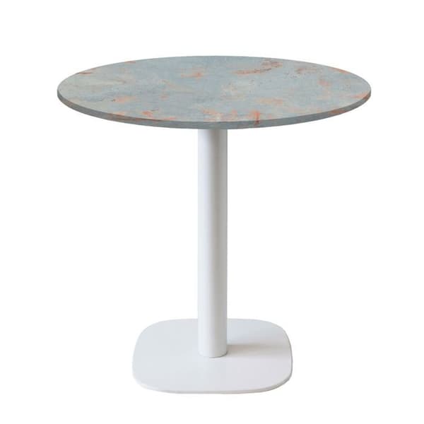 Rundt bord Ø 70 cm - model Round hvid grå rust brun