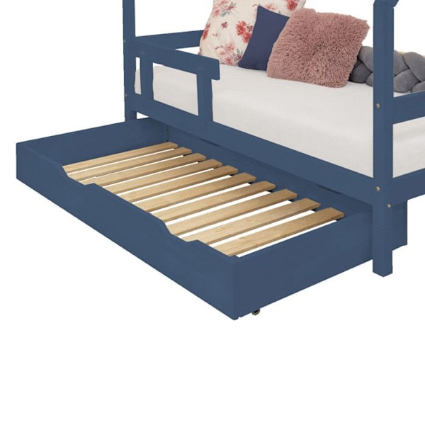 Sengeskuffe 120 x 200 med BUDDY boxspring - marineblå Blå