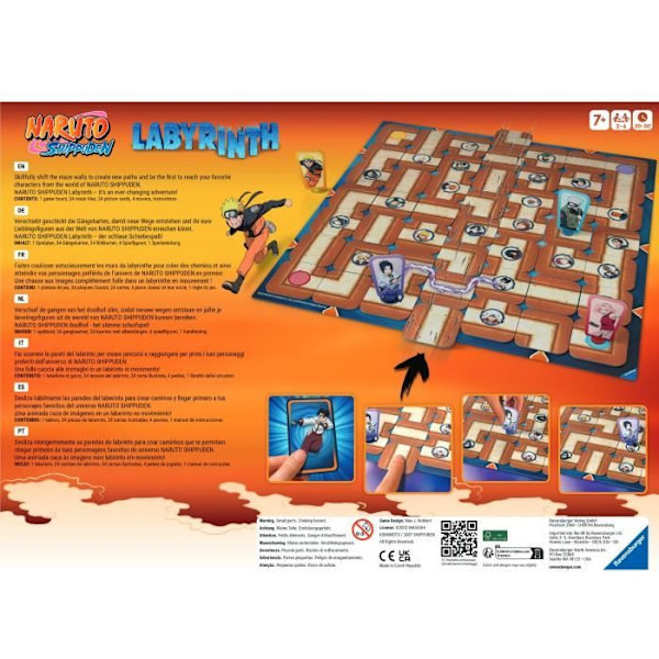 Labyrint Naruto, brädspel, Naruto Shippuden, Från 7 år, 27557, Ravensburger Flerfärgad
