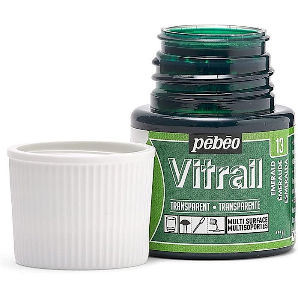 Gennemsigtig glasmaleri - PEBEO - 45ml - Transparent smaragdgrøn Transparent smaragdgrön