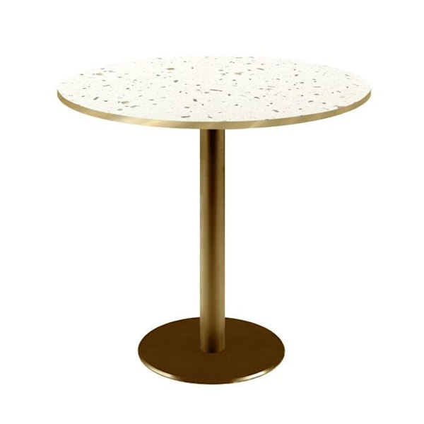 Pyöreä pöytä Ø 70 cm Rooma bistro terrazzo Vit