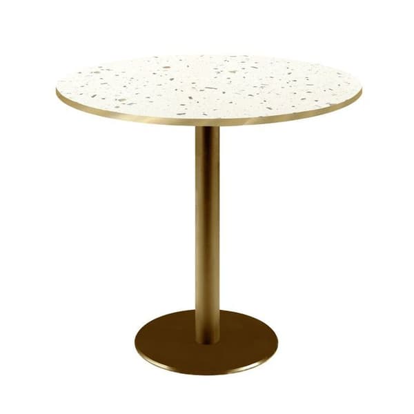 Runt bord Ø 70 cm Rom bistro terrazzo Vit