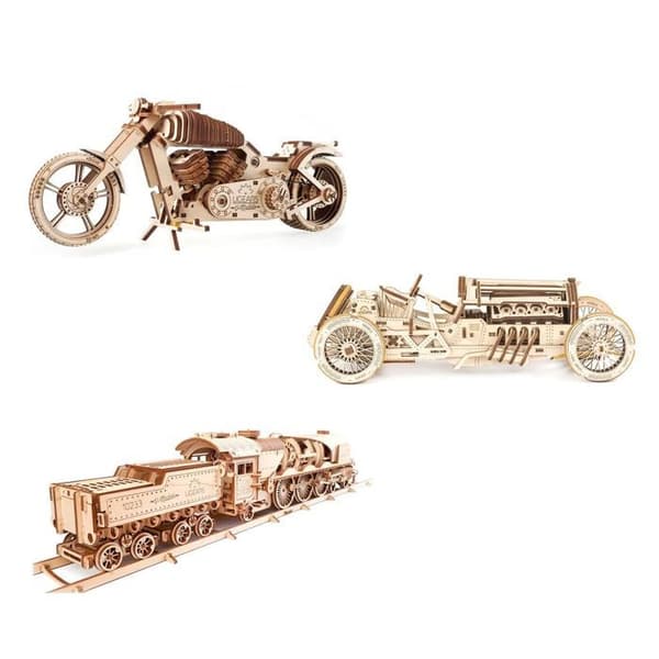 3 3D trämodeller - Transport beige