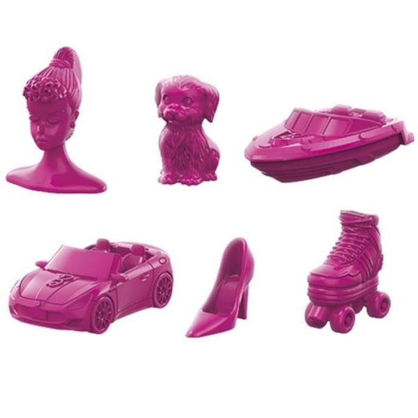Monopol: Barbie-utgåva, brädspel för 2 till 6 spelare, spel för familjen, från 8 år Rosa