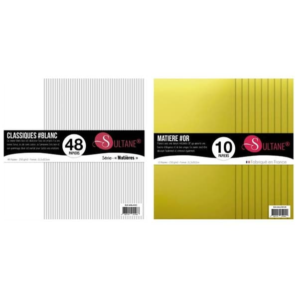 58 scrapbooking papir Hvid og Guld - H: 30,5 cm Vit