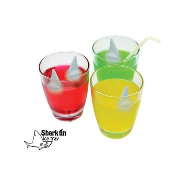 Ischlåda - Flerfärgad - Hajfena - Silikon - 4 isbitar - Idealisk för cocktails