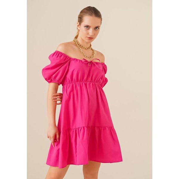 MT Tøj - A-formet Kjole i Poplin Rosa 40 Rosa 40