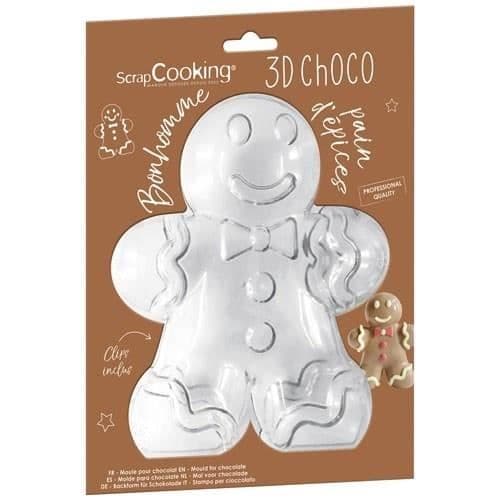 Moule 3D choco - SCRAPCOOKING - Forme Bonhomme pepparkaka - Kvalitet pro transparent