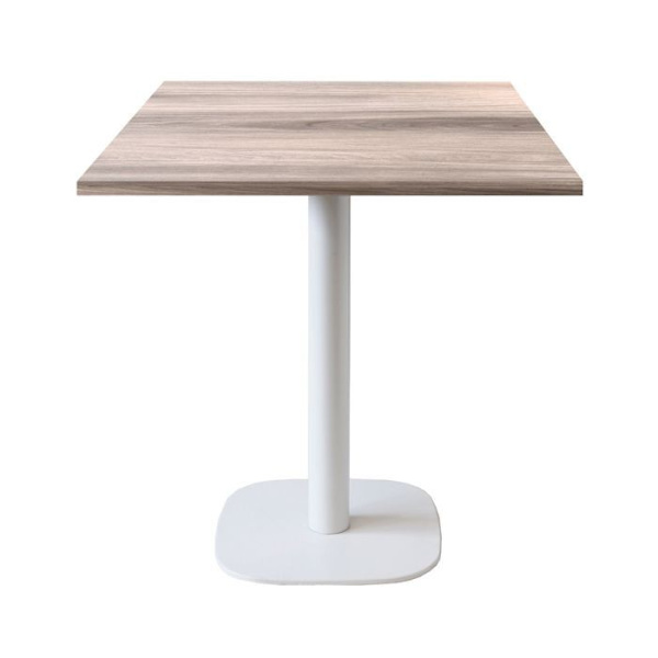 Tabel 70 x 70 cm - model Rund hvid egefod beige
