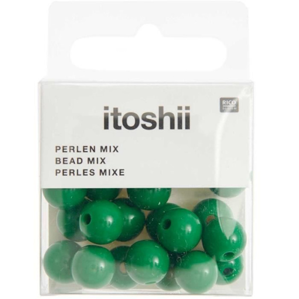 Plastpärlor - Mörkgrön - 10 mm - 24 st Grön