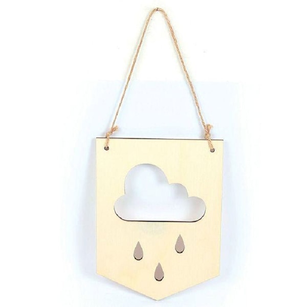 Trävimpel att dekorera - Moln - 15 x 20 cm Beige