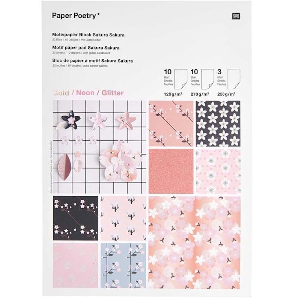 Sakura Pattern Creative Paper Pad Flerfärgad