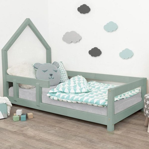 Lit cabane enfant POPPI 80 x 180 vihreä salvias 2 Grön
