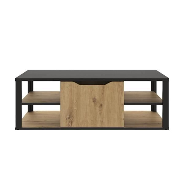 GAMI Sofabord - Sort og håndværks ege-indretning - L 110 x H 38 x D 60 cm - DAKOTA Svart