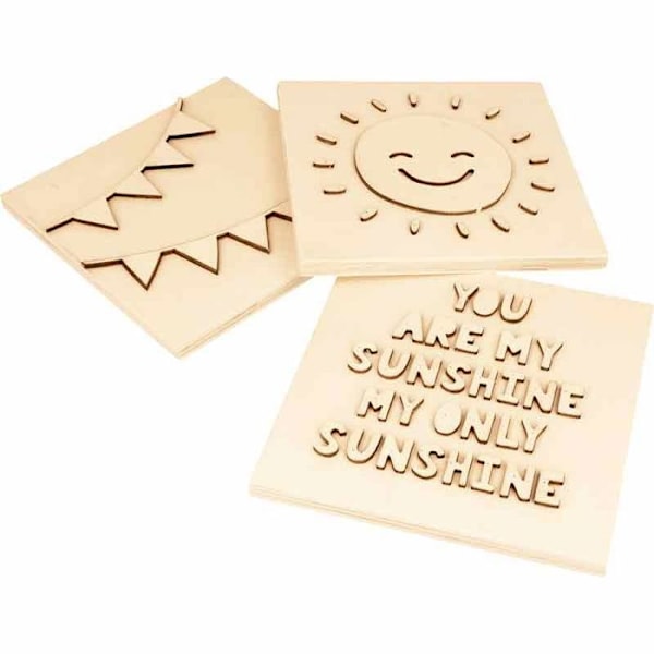 Cadre - Auringonpaiste - 15x15 cm - Vaalea puu - Sekä tytöille että pojille - Lapsi Beige