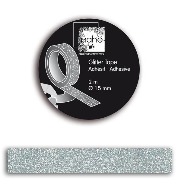 ÅH! GLITTER Roll of Glitter Tape 1,5 cm x 2 m - SILVER