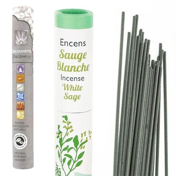 Røgelse Salvie hvid 30 stænger + ayurvedisk røgelse 14 stænger