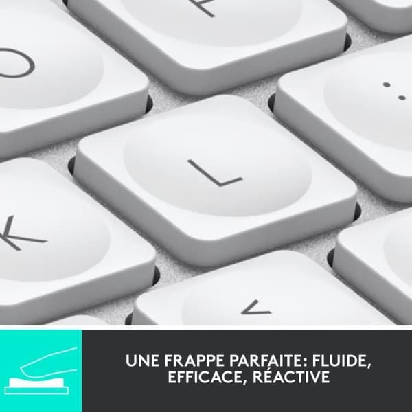 Tastatur - Trådløst - Logitech - MX Keys Mini - AZERTY - Baggrundsbelyst - Til Mac kompakt - Lysegrå