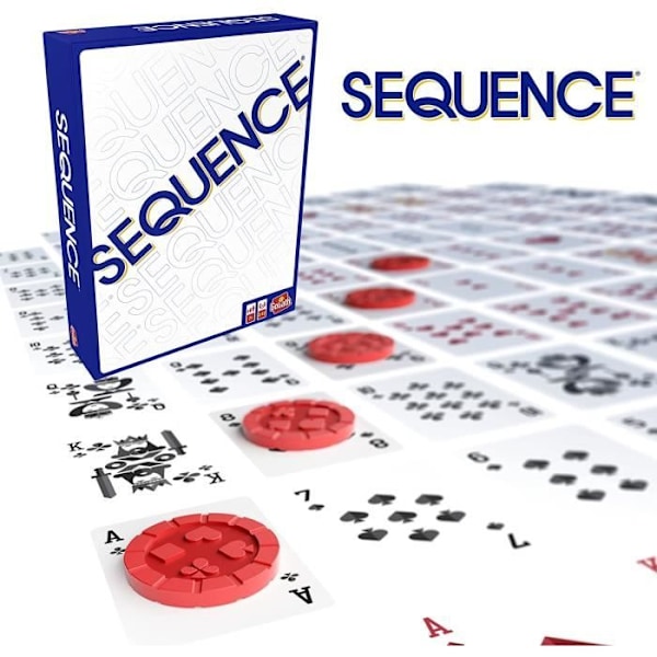 SEQUENCE Strategispel Goliath - Klassisk från USA - 2 rader med 5 - 2 spelare eller fler Blå, grön, röd