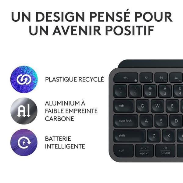 Tastatur - Trådløs - Logitech - MX Keys S - AZERTY - Grafit