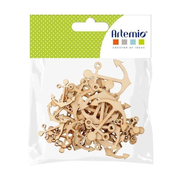 Mini puukoristeet - Laivan ankkurit - 60 kappaletta - Beige - Sisätilat - Sekalaiset Beige