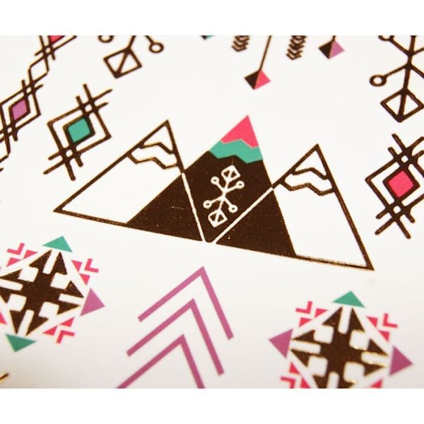 Tillfälliga tatueringar - Geometriska symboler - Förgyllning Flerfärgad