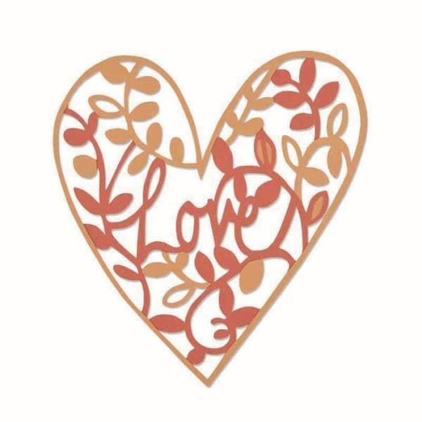 Matrice skæring og embossing - Sizzix - Thinlits Natural Love - Multifarvet - Voksen - Blandet