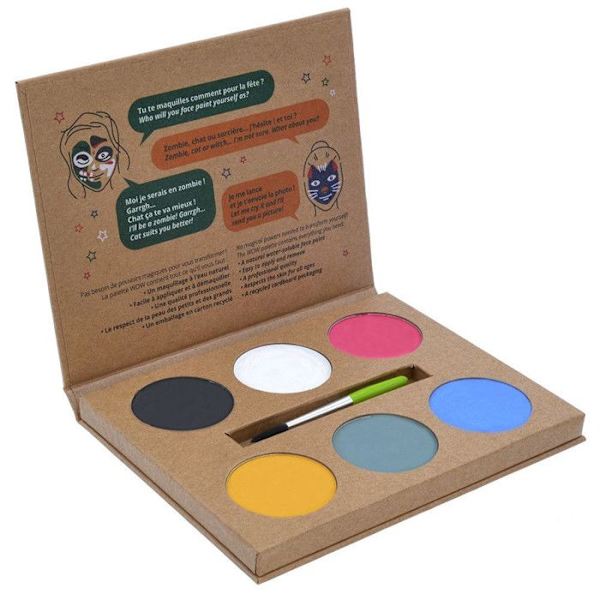 Meikkipalette - GRIM TOUT - Wow - 6 BIO-väriä - Luonnollinen - Yhdistelmä Sortiment