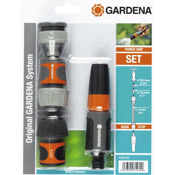 GARDENA Basic kit 20/27 – Tilpasset til Ø19 mm rør – Original GARDENA System kompatibilitet – Komplet sæt – 2 års garanti