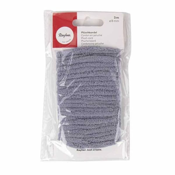 Polyester chenille tråd 3 m mørkegrå Grå