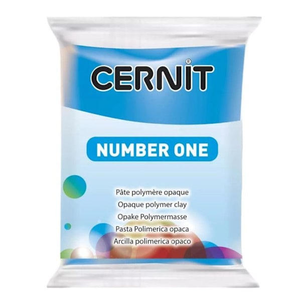 Polymerlera - Cernit - Number One - Blå - 62g - Til børn fra 8 år Blå