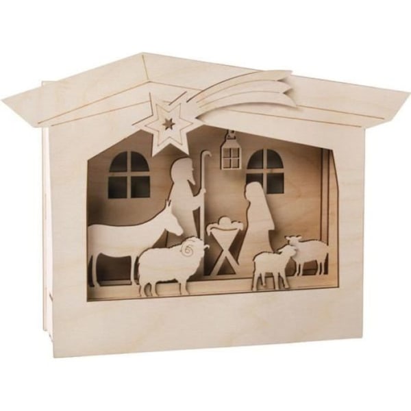 Itse koottava puinen seimi 24 x 24 x 6,3 cm Beige