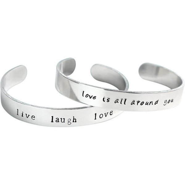 Aluminiumarmband - ImpressArt - 6 cm - 12 delar - Silver - Unisex pengar