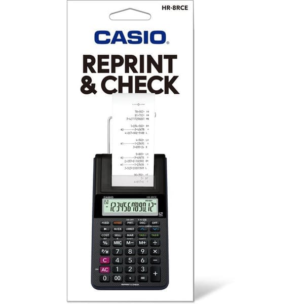 Printerberegner - CASIO - HR8 RCE - Bærbar - LCD-skærm - Batteridrevet