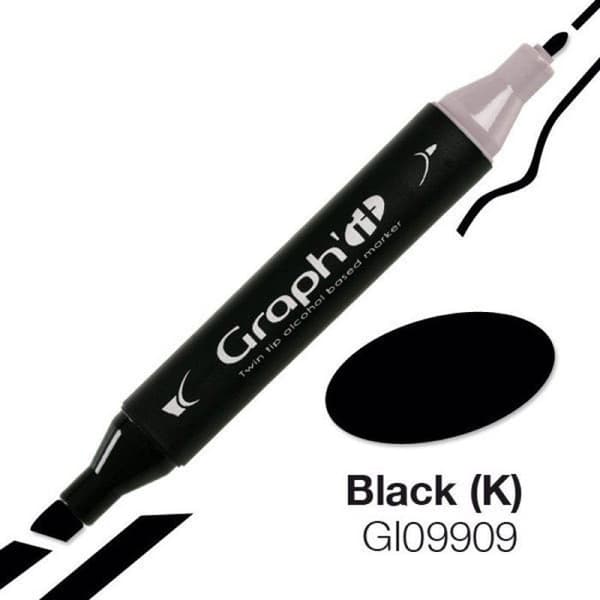 Graph'It - Graph'it 9909 Musta (K) alkoholimarker Svart