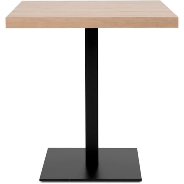 QUADRATO enkelt spisebord - 4 personer - Eg og sort melamin - L70 x H75 x D70 cm Artisan Ek / Svart