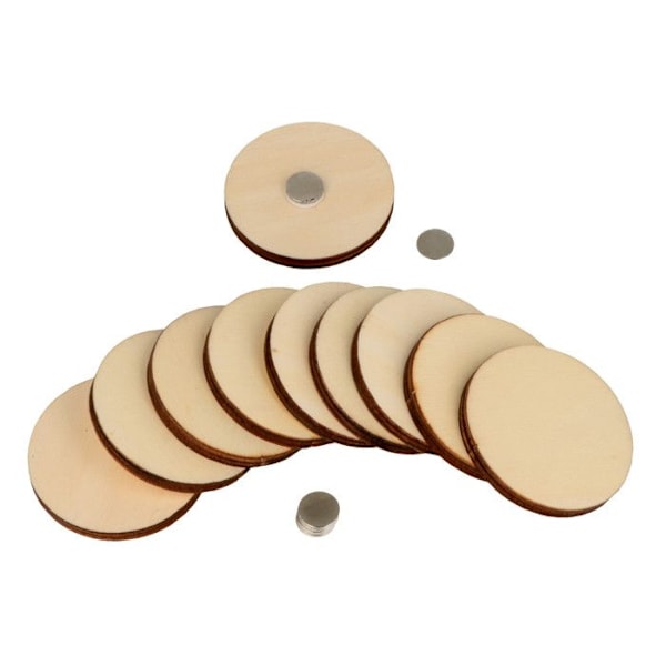 10 træmagneter til personliggørelse Beige