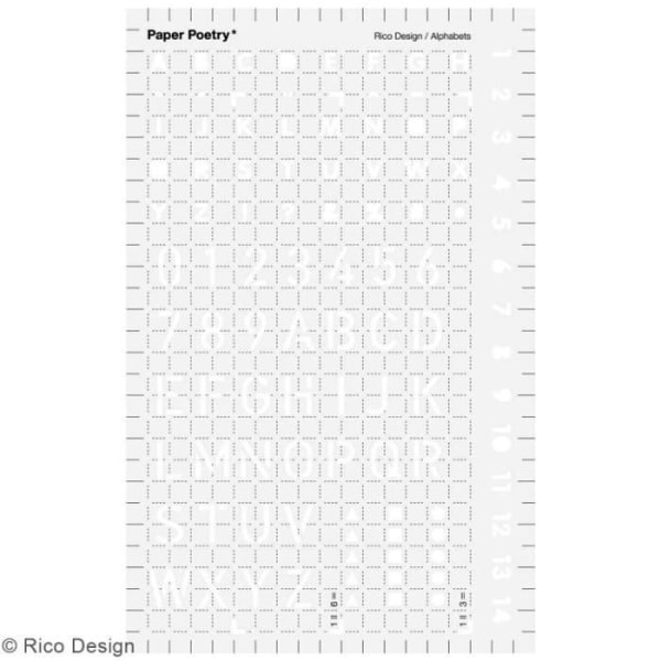 Rico Design bullet journal skrivstencil - Bokstäver - 9,5 x 15 cm