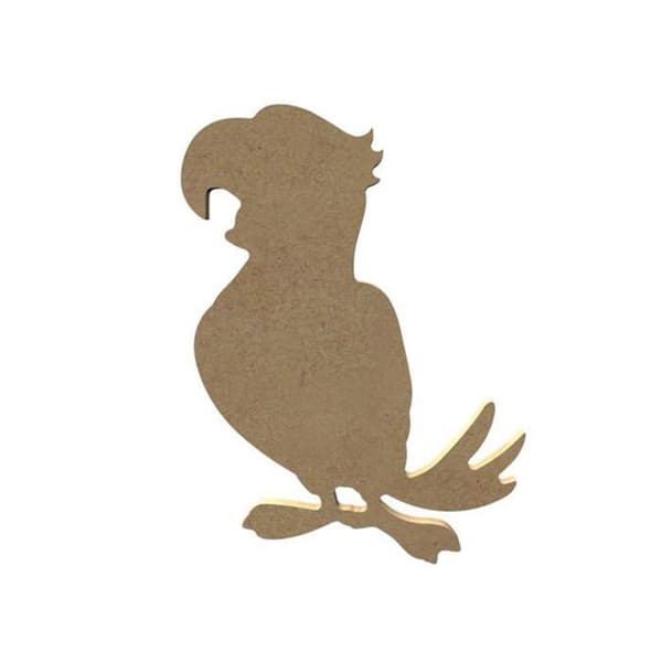 MDF-papegoja att dekorera - 15 cm brun