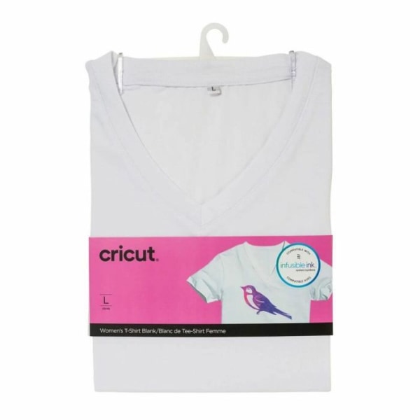 Cricut - 2007908 - Anpassningsbar T-shirt för kvinnor, V-ringad Anpassningsbar T-shirt för kvinnor, V-ringad Dam (förpackning med 1)