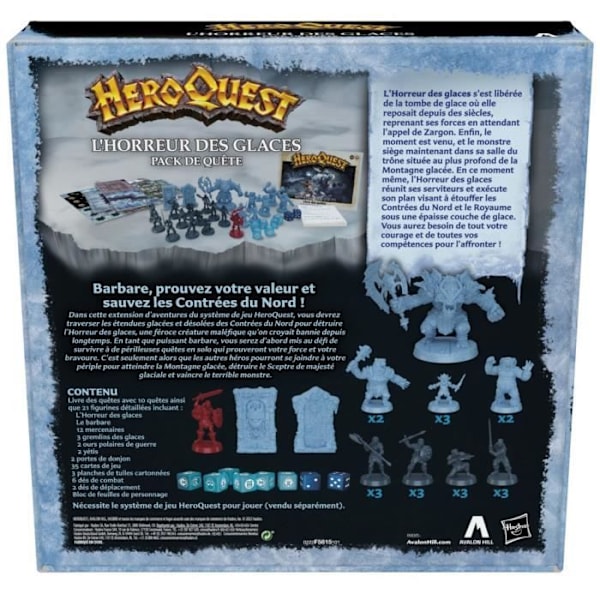 HeroQuest, Frozen Horror-udvidelse, fra 14 år og opefter, HeroQuest-spilsystem påkrævet - Avalon Hill Blått och rött