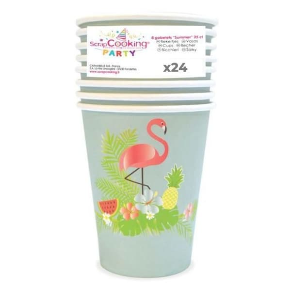 24 pappersmuggar - sommar - 25 cl pastellblå