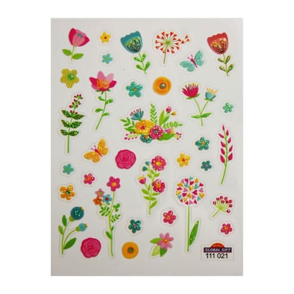 Värikkäät kukkatarrat - Glitter - 1,8 cm Flerfärgad