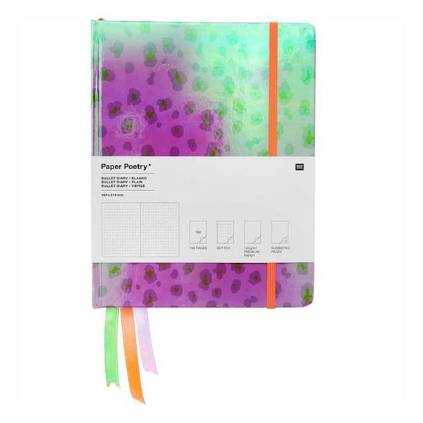 Kovakantinen Acid Leo -luotilehti - 16,5 x 21,5 cm Lila