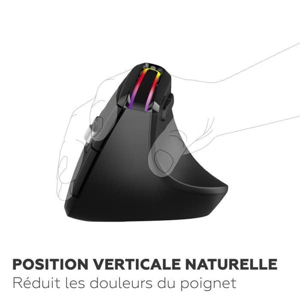 Ergonomisk mus - Trådløs - MOBILITY LAB - ML314259 - Sort Svart