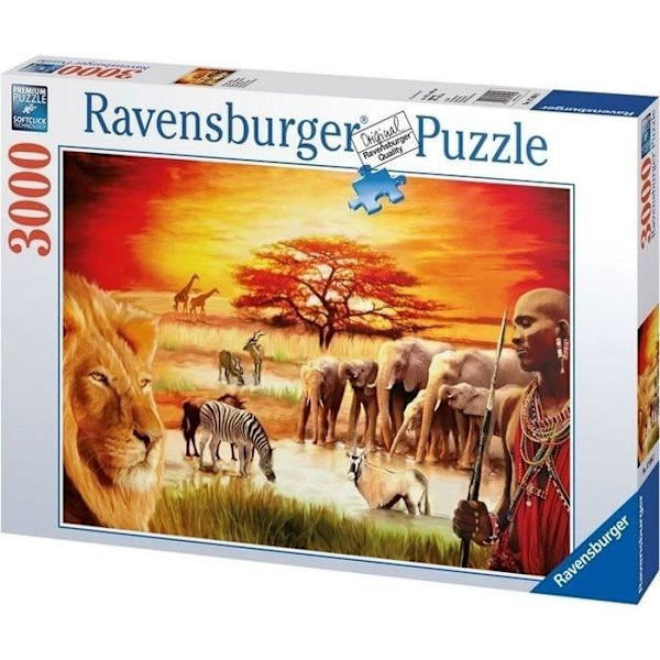 Puzzle med 3000 brikker, Maasai-stolthed, Voksne og børn, Landskab og natur, Fra 14 år, Ravensburger Flerfarvet