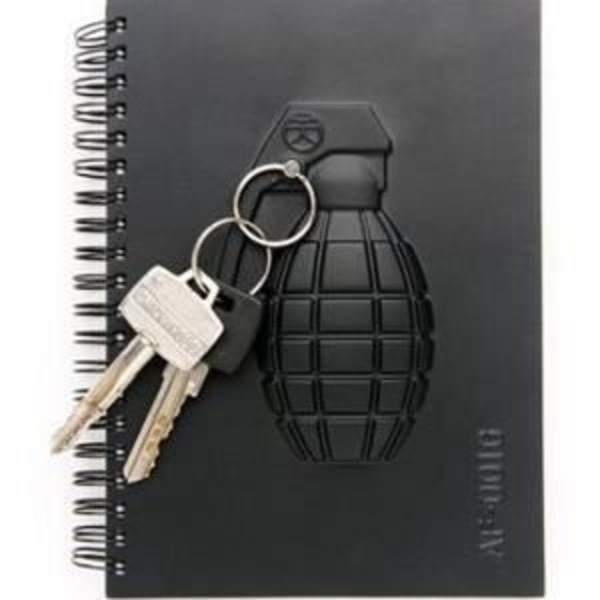 Notesbog - Granatæble - Sort - 18 x 13 cm - Genbrugspap - Blandet