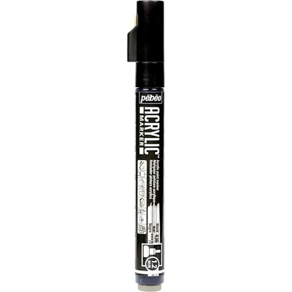 Marker - Pébéo - DecoMarker - Akryl - Sort - Spids 1.2mm Svart
