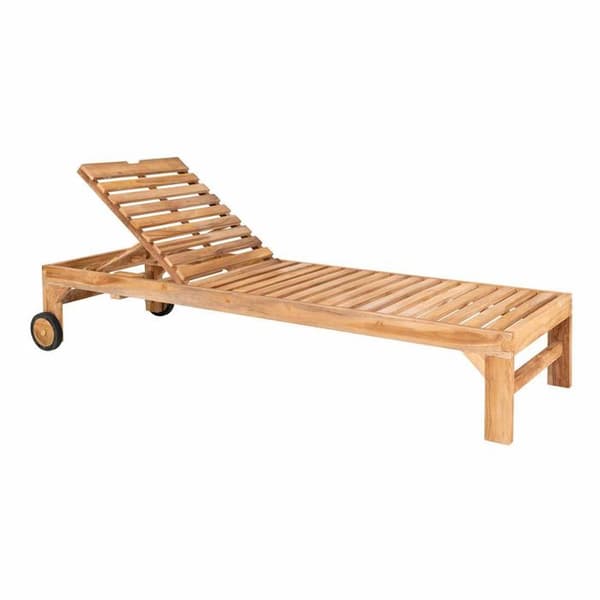 Teak chaise longue ANDORRA brun